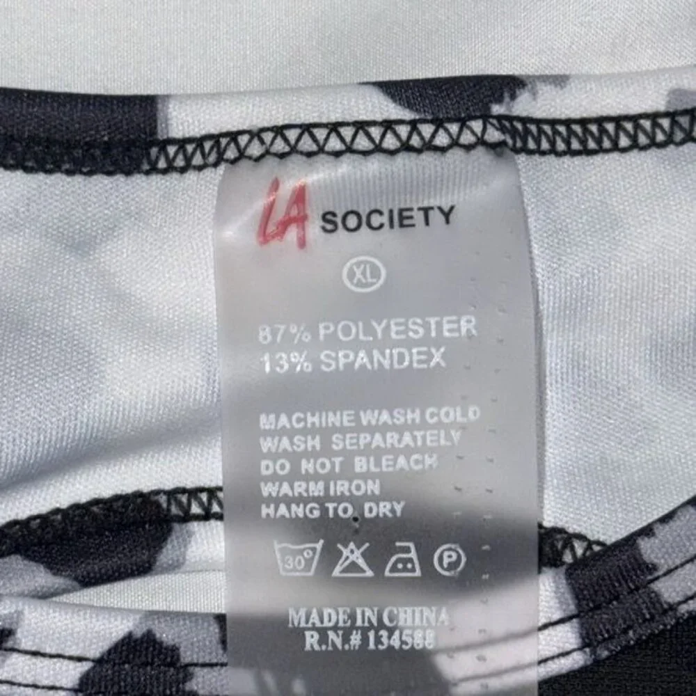 Leopard Print Mesh Insert Crop Top XL - Picture 3 of 5